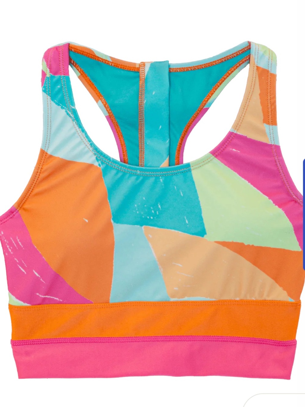 Nani Colorblock Racerback Swim Bikini Top - Pink & Orange Multi